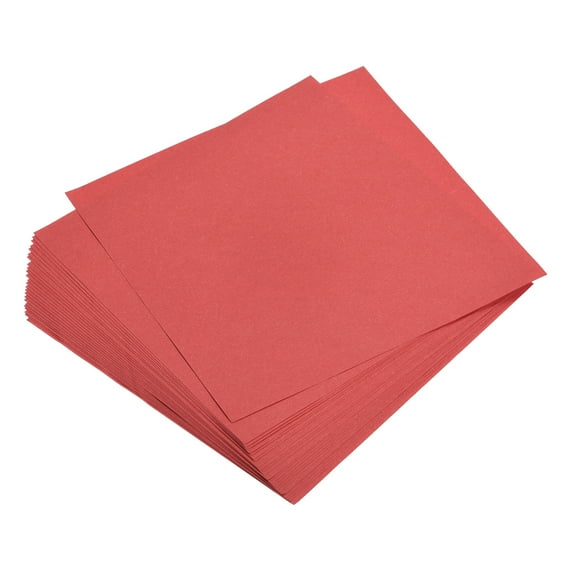 Uxcell Origami Paper Double Sided for Art Craft Project Beginner 100 Sheets Bright Red 6x6 inch