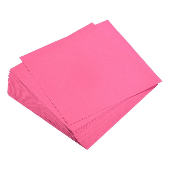 Uxcell Origami Paper Double Sided Fluorescent Pink 6x6 Inch Square Sheet for Art Craft Project, Beginner 25 Sheets