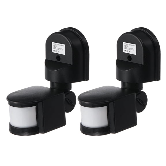 Uxcell Outdoor Motion Sensor, 2Pcs Replacement Microwave Motion Detector AC110-240V 180 Adjustable Sensitivity 10S-7Min Delay Timer for Security Floodlight LED Lighting, Black