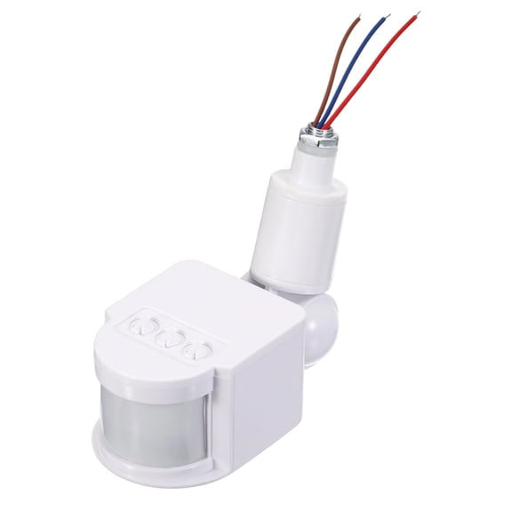 Uxcell Outdoor Motion Sensor, Replacement Infrared PIR Motion Detector AC110V 180 Adjustable Sensitivity 5S-6Min Delay Timer 0.4" Hole for Security Floodlight LED Lighting, White