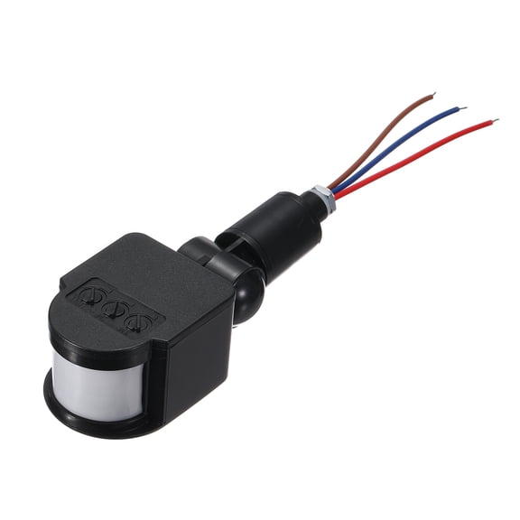 Uxcell Outdoor Motion Sensor, Replacement Microwave Motion Detector DC24V 180 Adjustable Sensitivity 5S-6Min Delay Timer 0.4" Hole for Security Floodlight LED Lighting, Black