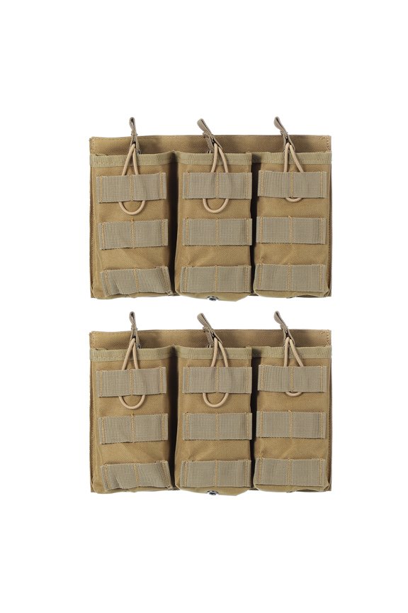Outdoor Multipurpose Open Top Triple Pouch Abrasion Resistant Waterproof Mud Color