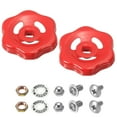thumbnail image 1 of Uxcell Outside Faucet Handle Square Stem Hole 7x7mm, Cast Iron Faucet Round Wheel Handle with Screws Spacer, Red,2Pcs, 1 of 5