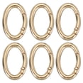 thumbnail image 1 of Uxcell Oval Egg Shaped Spring Snap Keychain Clip, 6 Pcs Metal Trigger Keychain Hook Buckle Light Gold 33mm, 1 of 7