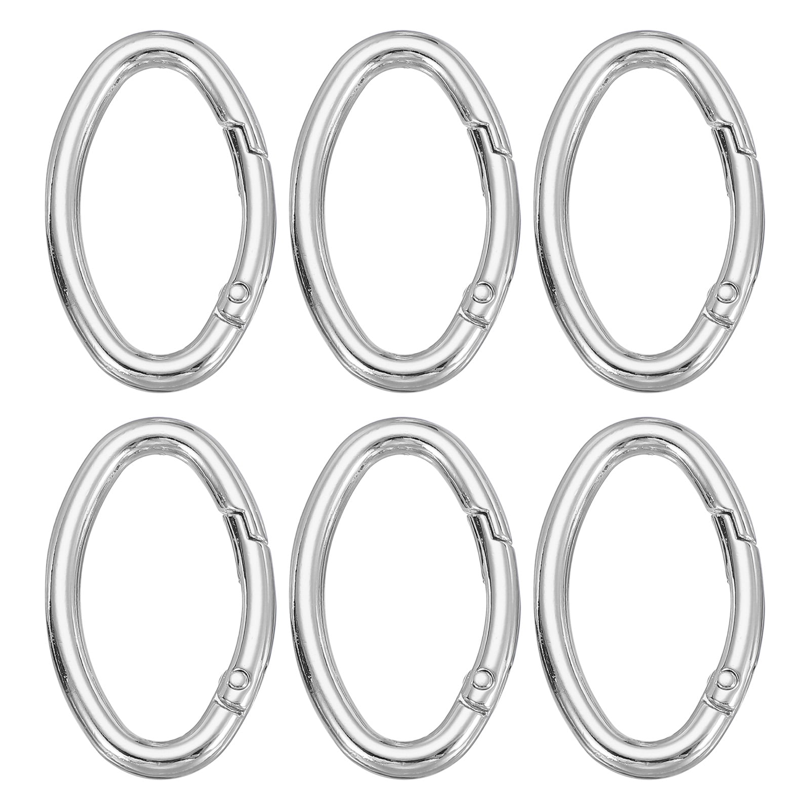 Uxcell Oval Egg Shaped Spring Snap Keychain Clip, 6 Pcs Metal Trigger ...