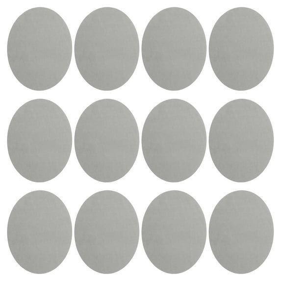Uxcell Oval Iron-on Patches Elbow Knee Velvet Patches Kit for Repairing Pants Shirts Jackets Light Grey 12 Pack