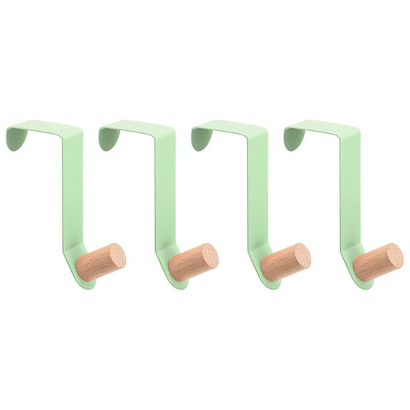 Uxcell Over the Door Hooks, 4pack Carbon Steel Paint Door Hanger Hook, Single Hooks for Hanging Clothes (Green)