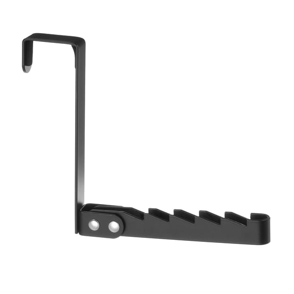 Uxcell Over the Door Hooks Hanger Metal Foldable Over the Door Organizer Rack, Black