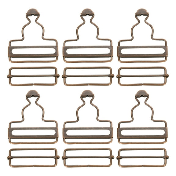 Uxcell Overall Buckles, 6 Sets Metal Suspender Replacement Buckles 45mm, Copper Tone