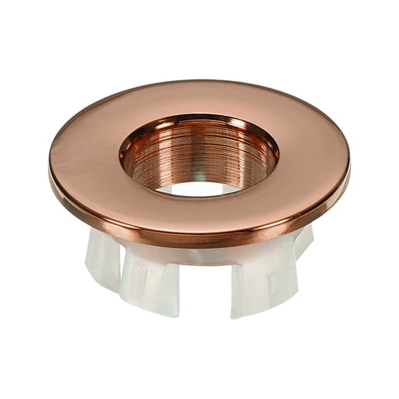 Uxcell Overflow Ring, Sink Round Cover Basin Trim Brass Insert in Hole Round Caps for Kitchen Bathroom, Rose Gold 1Pcs