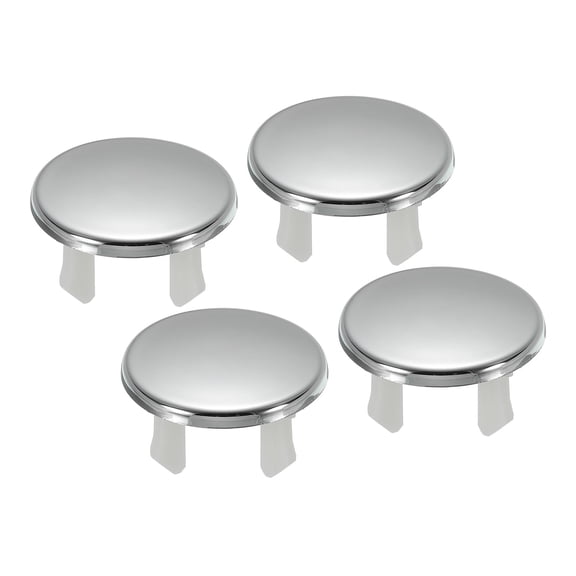Uxcell Overflow Ring Sink Round Cover Signal Layer Plastic Insert in Hole Round Caps for Kitchen Bathroom Silver 4Pcs