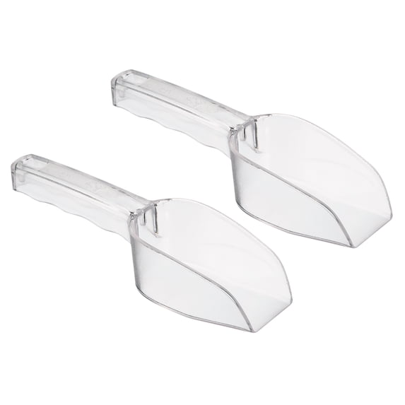 Uxcell PC 8.27x1.97" Flour Cereal Sugar Handle Shovel Scoop, Clear 2 Pack