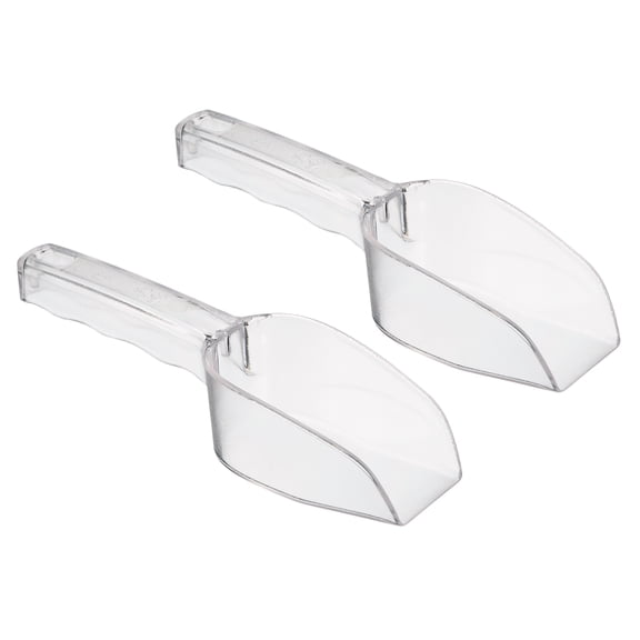 Uxcell PC 8.27x1.97" Flour Cereal Sugar Handle Shovel Scoop, Clear 2 Pack
