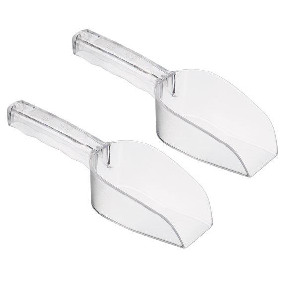 Uxcell PC 9.45x2.36" Small Flour Cereal Sugar Handle Shovel Scoop, Clear 2 Pack