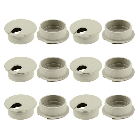 Uxcell PC Computer Desk Table Plastic Grommet Wire Cable Hole Cover 1.38" Dia Gray 12Pcs