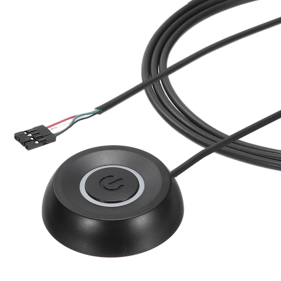 Uxcell PC Power Button with 70" Cable Desktop Computer External Power Switch ON/Off LED PC Power Supply Button with Splitter for Computer Motherboard, Black