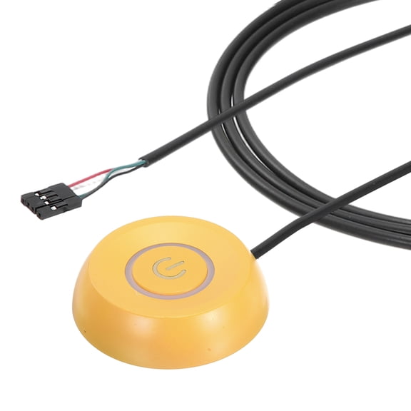 Uxcell PC Power Button with 70" Cable Desktop Computer External Power Switch ON/Off LED PC Power Supply Button with Splitter for Computer Motherboard, Orange