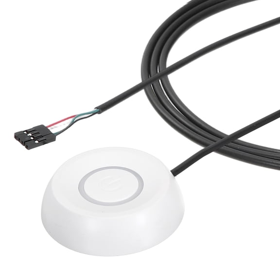 Uxcell PC Power Button with 70" Cable Desktop Computer External Power Switch ON/Off LED PC Power Supply Button with Splitter for Computer Motherboard, White