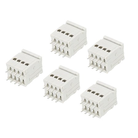 Uxcell PCB Spring Terminal Block Connector KF141AV 150V 2A 2.5mm 4 Pin 5 Pack