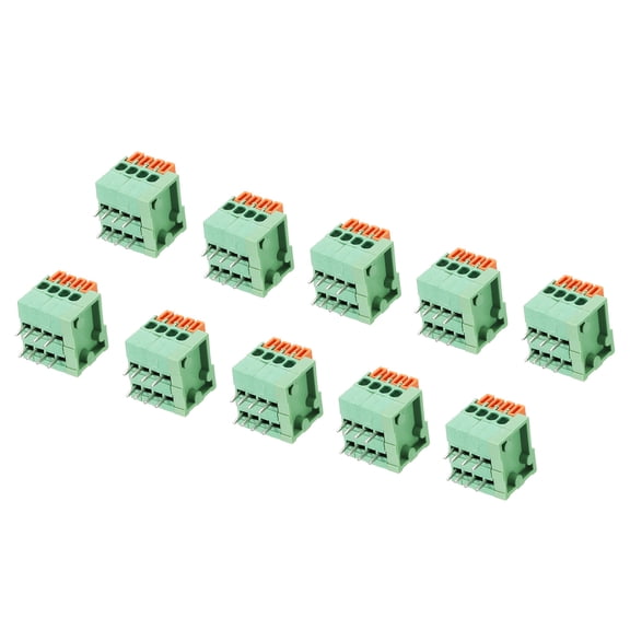 Uxcell PCB Spring Terminal Block Connector KF141R 150V 2A 2.54mm 4 Pin 90 Degree 10 Pack