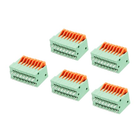 Uxcell PCB Spring Terminal Block Connector KF141V 150V 2A 2.54mm 8 Pin 5 Pack
