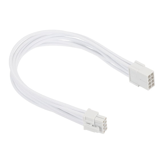 Uxcell PCIe Cable 8 Pin Male to 8 Pin (6+2) Male 18AWG 300mm/12 Inch Long, 1Pcs GPU Power Supply Cable PCI Express Power Adapter Cable for Graphics Card, White