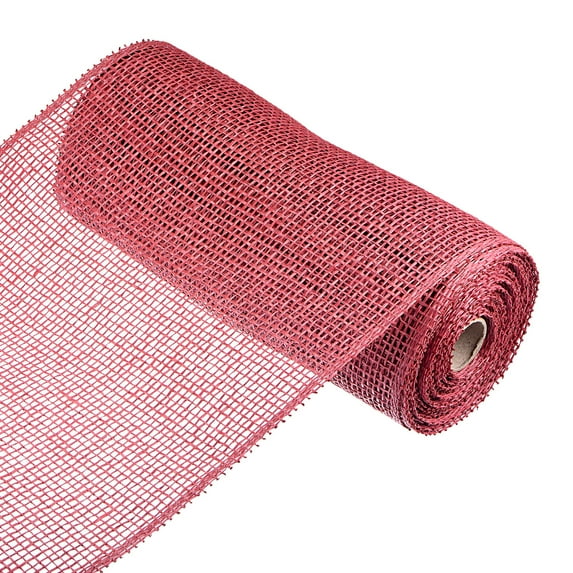 Uxcell PP Burlap Mesh 10" x 10 Yards Decorative Wrapping Ribbon, Red 1 Roll