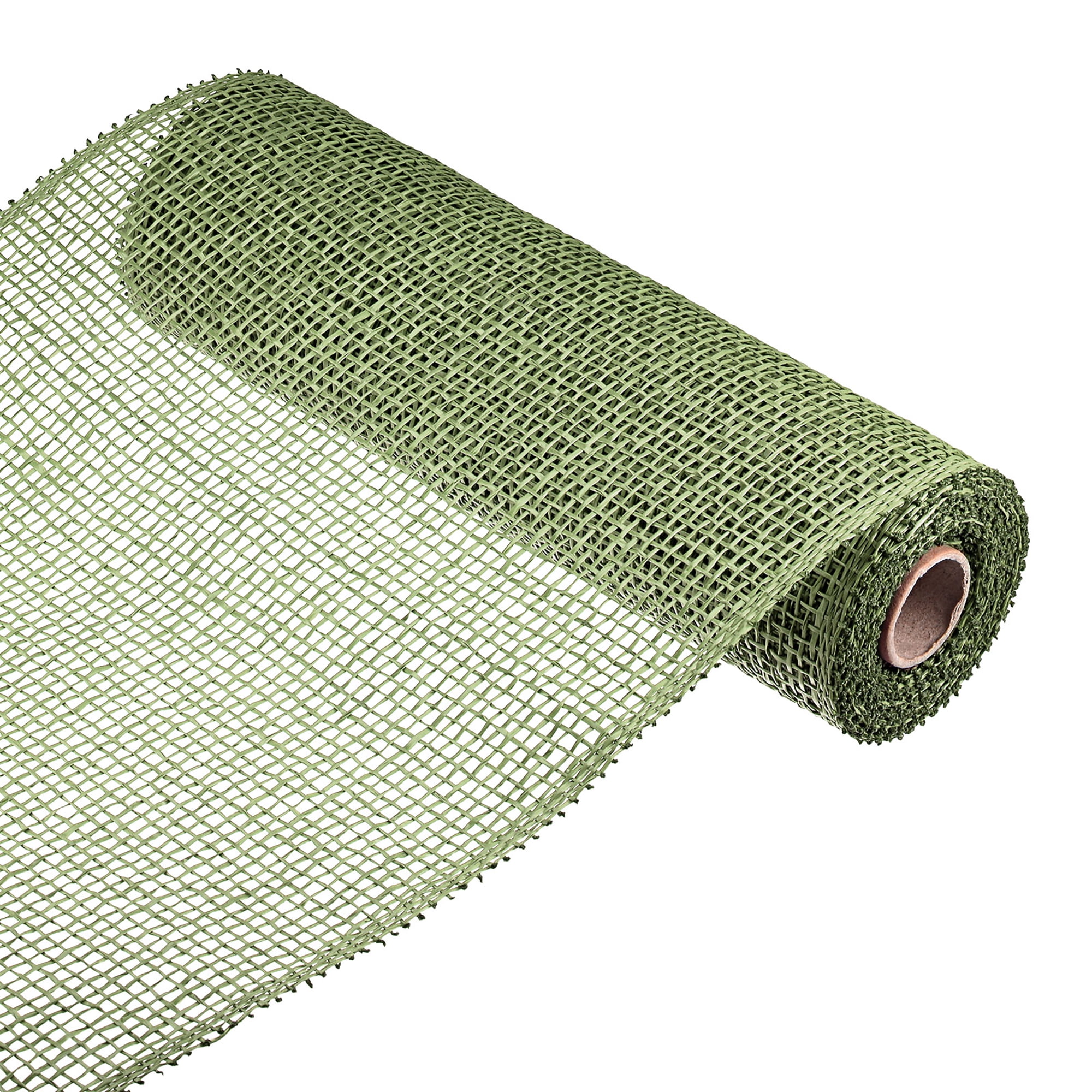 Uxcell PP Burlap Mesh Decorative Wrapping Ribbon 1 Roll Dark Green