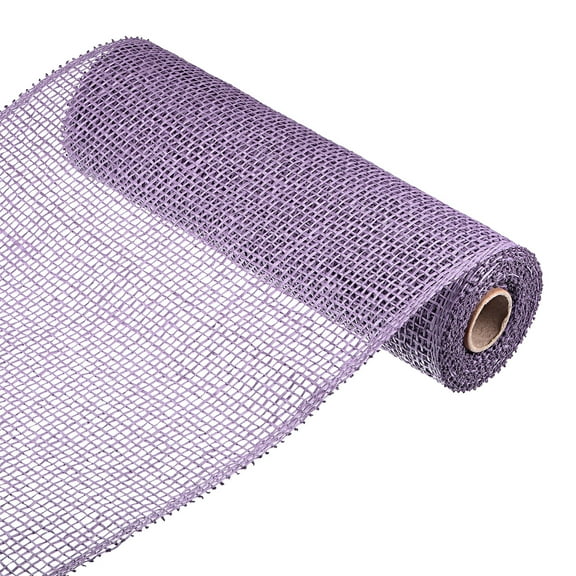 Uxcell PP Burlap Mesh Decorative Wrapping Ribbon 1 Roll Lilac