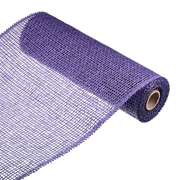 Uxcell PP Burlap Mesh Decorative Wrapping Ribbon 1 Roll Purple