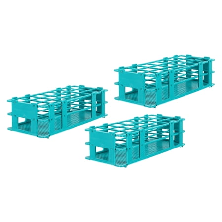 Uxcell PP Plastic Test Tube Rack Holder 21 Holes 3 Layers Detachable Holder Green for 30mm Test Tubes, Pack of 3