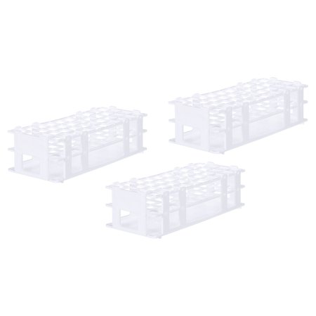 Uxcell PP Plastic Test Tube Rack Holder 40 Holes 3 Layers Detachable Holder White for 21mm Test Tubes, Pack of 3