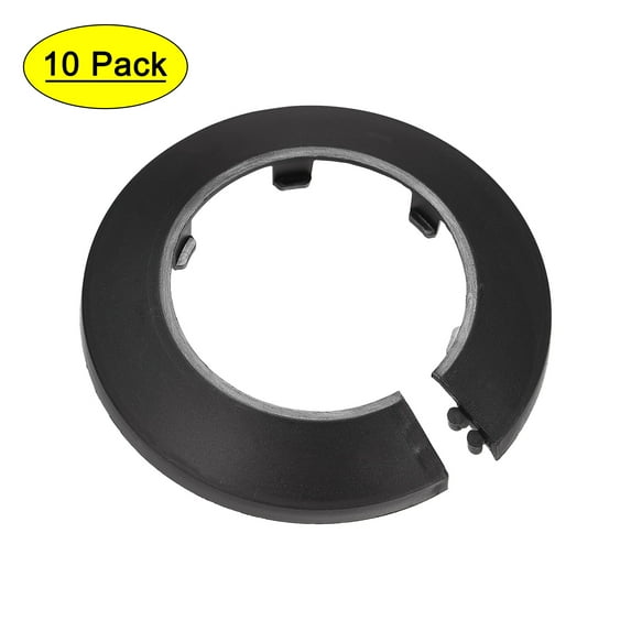 Uxcell PP Radiator Escutcheon Water Pipe Cover Decoration 10 Pack Black 50mm