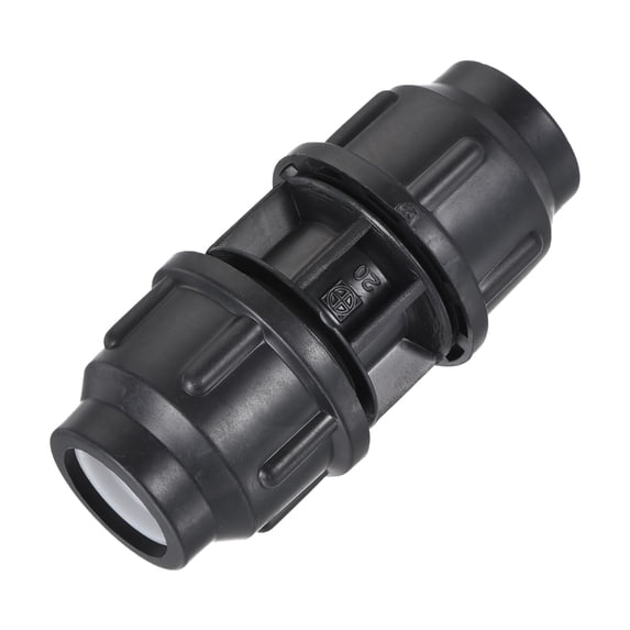 Uxcell PP Tubing Straight Coupling Locking Fitting for 20mm Diameter Pipe Black