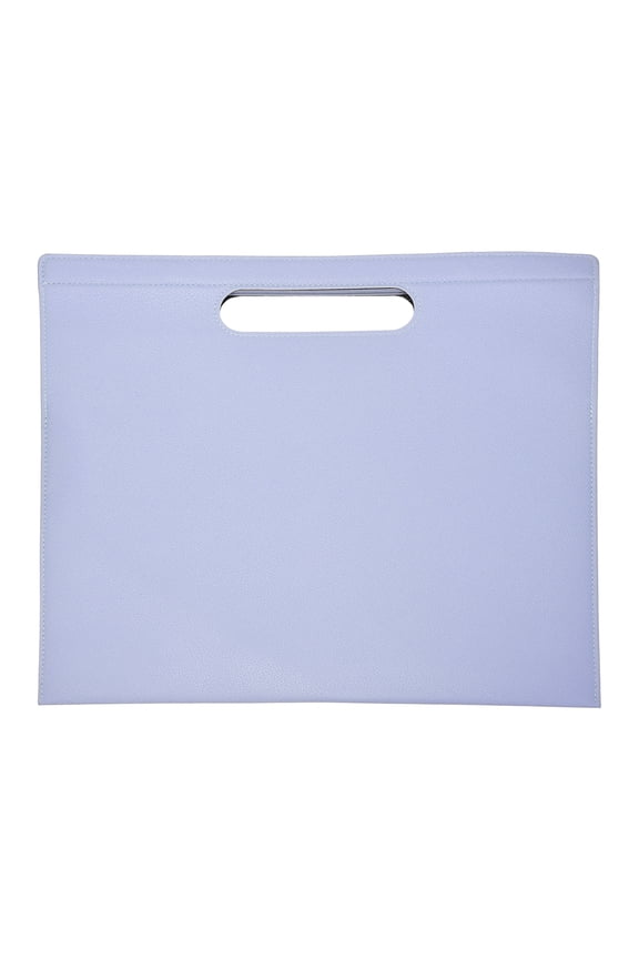 PU Leather A4 File Folder, 13.3x12.6" Waterproof Document Organizer Textured Portfolio Folder Case Portable Briefcase Carrier with Magnetic Closure for Office, Purple