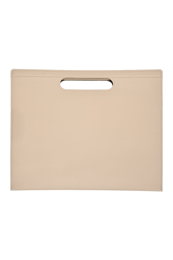 PU Leather A4 File Folder, 13.3x12.6" Waterproof Document Organizer Textured Portfolio Folder Case Portable Briefcase Carrier with Magnetic Closure for Office, Khaki