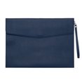 thumbnail image 1 of Uxcell PU Leather A4 File Folder, Document Holder Filing Organizer Portfolio Envelope Folder Case with Snap Closure Style 3 Navy Blue, 1 of 6