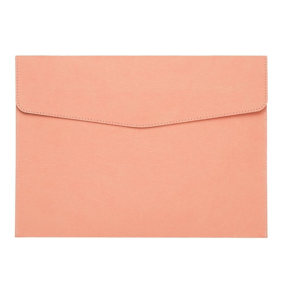 Uxcell PU Leather A4 File Folder, Document Holder Filing Organizer Portfolio Envelope Folder Case with Snap Closure Style 4 Pink