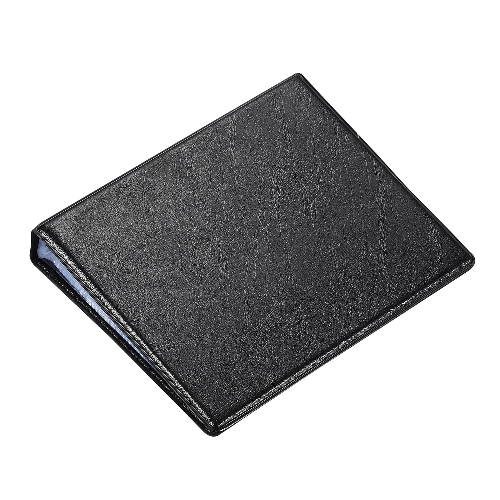 Uxcell PU Leather Business Card Holder Binder Book Name Cards Organizer Case 96 Pockets Black