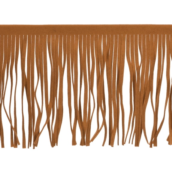Uxcell PU Leather Fringe Trim Leather Suede DIY Tassel Fringe for Sewing Decorating Lampshades Brown 4 inch