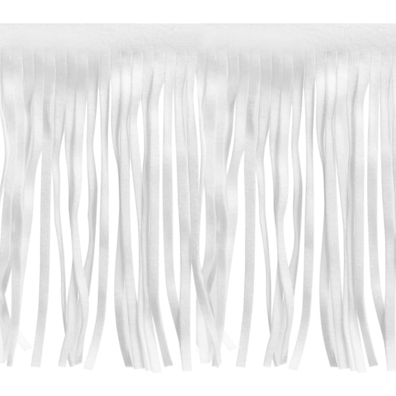 Uxcell PU Leather Fringe Trim Leather Suede DIY Tassel Fringe for Sewing Decorating Lampshades White 4 inch