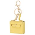 thumbnail image 1 of Uxcell PU Leather Handbag Keychain Coin Purse Keychain Earphone Pouch Handbag Decoration Yellow, 1 of 6