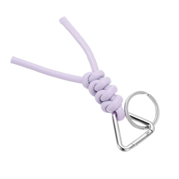 Uxcell PU Leather Keychain, 1 PCS Universal Car Keychain, Handmade Braided Cord Key Chain Holder with Removable Open Key Ring for Women and Men (Purple)