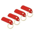 thumbnail image 1 of Uxcell PU Leather Keychain, Key Chain Ring Universal Key Hook Holder Accessories for Men and Women,Red,4 Pack, 1 of 6