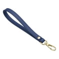 thumbnail image 1 of Uxcell PU Leather Keychain, Key Holder Keyring Strap with Metal Gold Key Ring Lock Anti Lost for Wallet Purse, Dark Blue, 1 of 6