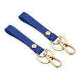 thumbnail image 1 of Uxcell PU Leather Keychain,Key Holder Keyring with Metal Key Ring Anti Lost  Clasp for Men, Blue,2 Pack, 1 of 6