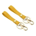 thumbnail image 1 of Uxcell PU Leather Keychain,Key Holder Keyring with Metal Key Ring Anti Lost  Clasp for Men,Yellow, 2 Pack, 1 of 6