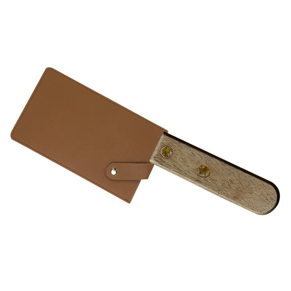 Uxcell PU Leather Knife Sheath Meat Cleaver Sheath Waterproof Knife Guard Deep Light Brown