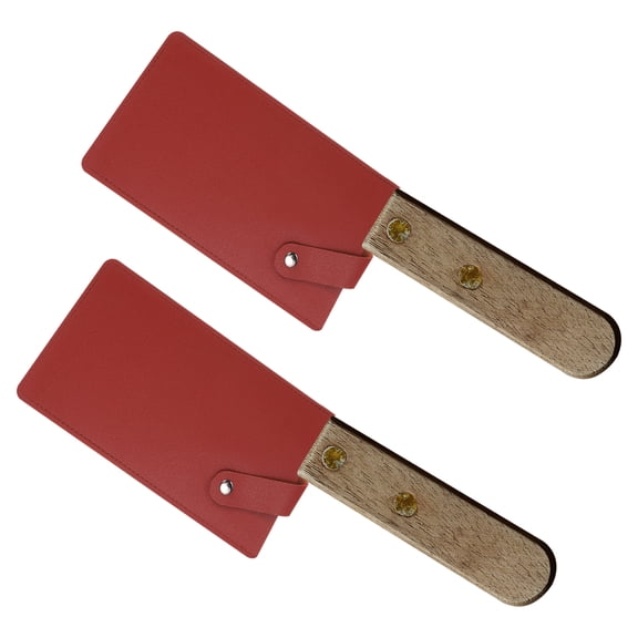 Uxcell PU Leather Knife Sheath Meat Cleaver Sheath Waterproof Knife Guard Deep Light Orange 2Pack