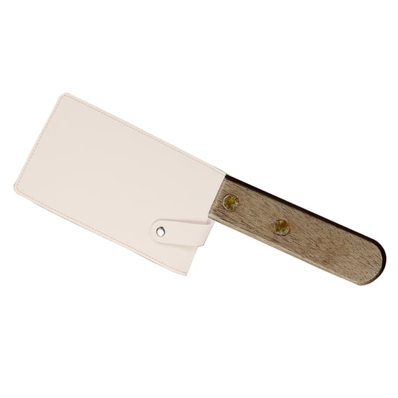 Uxcell PU Leather Knife Sheath Meat Cleaver Sheath Waterproof Knife Guard Deep White